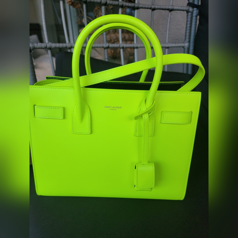 saint laurent neon tote
